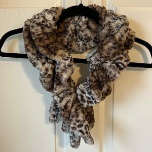 Faux Fur Animal Print Winter Scarf/Neck Warmer